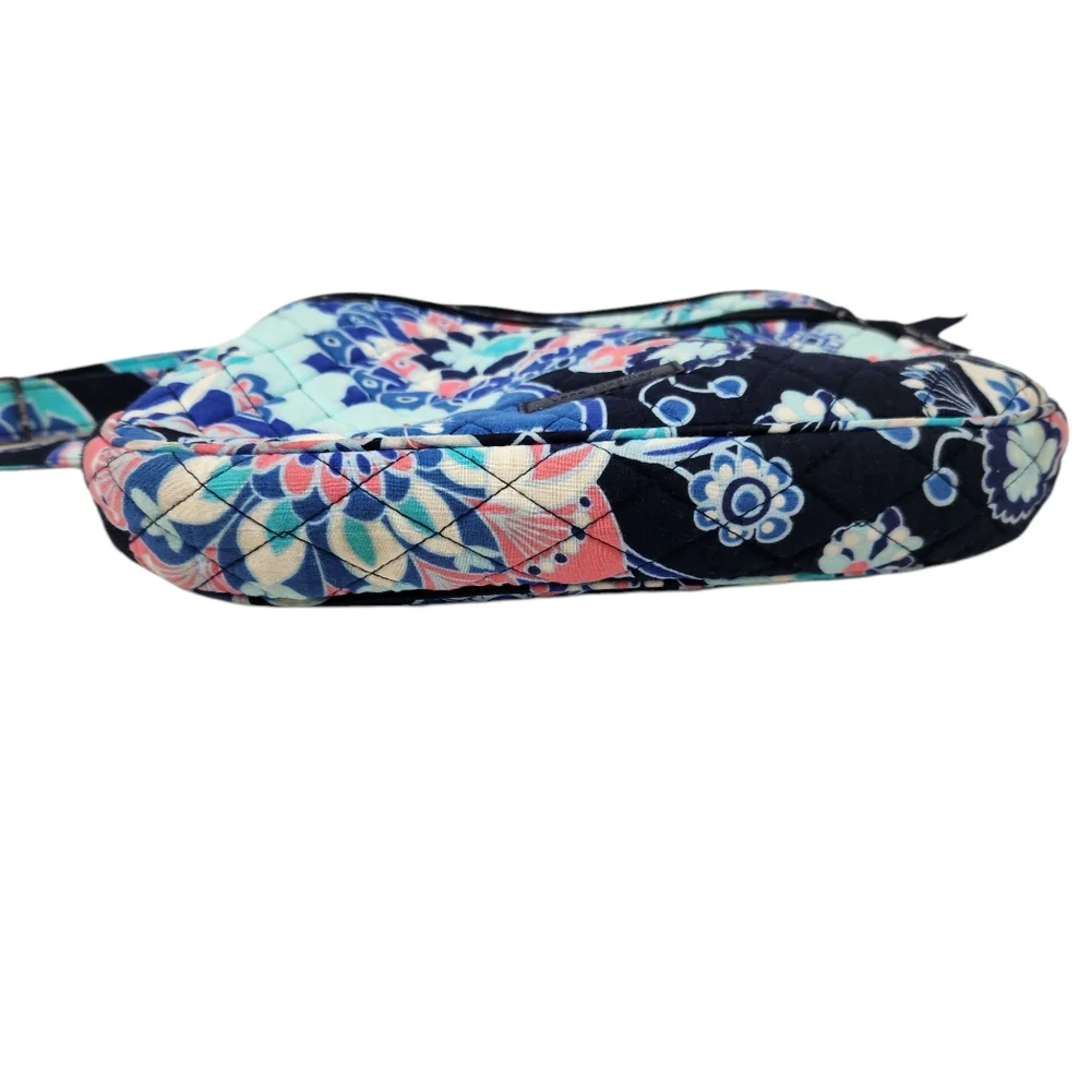 Vera Bradley Lotus Flower Quilted Fabric Crossbody Hipster Purse Bag